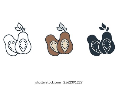 Papaya icons  symbol vector elements for infographic web