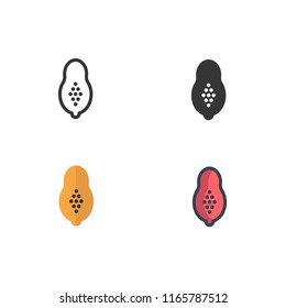 papaya icons vector with different style