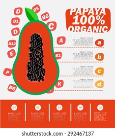 Papaya Infographic , Fruit , vector illustration