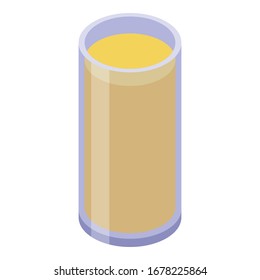 Papaya juice glass icon. Isometric of papaya juice glass vector icon for web design isolated on white background