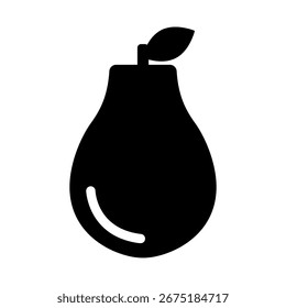Papaya con icono de silueta de hoja. Vector.