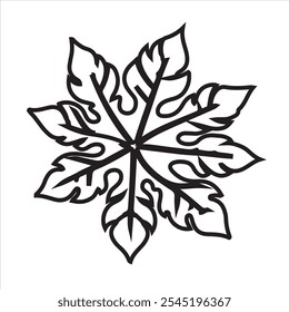 Papaya leaf vector icon  illustration design