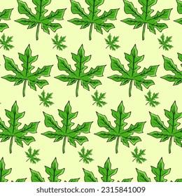 Papaya leaves abstract vector background pattern design