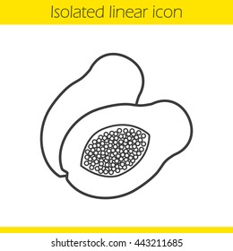 Papaya linear icon. Thin line illustration. Paw paw fruit contour symbol. Vector isolated outline drawing