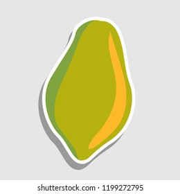 papaya logo design. cute little fruit icon. vector illustration