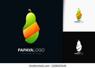 Papaya logo design with gradient