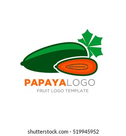 Papaya logo Vector Design. Fruit logo template you can use for product, Restaurant and food logo. Vector Illustration. eps.10