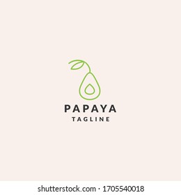 Papaya logo vector template fruit