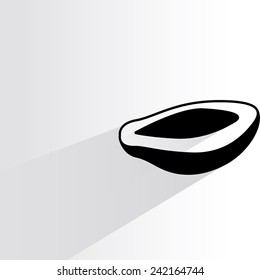 papaya on white background, flat and shadow theme