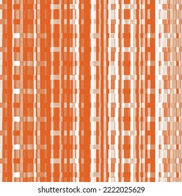 papaya orange artistic art plaid seamless pattern design in vector