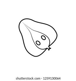 papaya outline icon. Element of fruits icon. Thin line icon for website design and development, app development. Premium icon