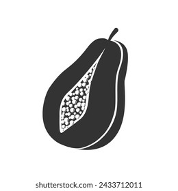 Papaya, papaw pawpaw icon. Vector sign flat style