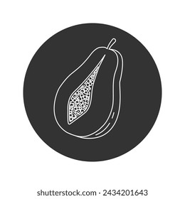 Papaya, papaw pawpaw line icon. Vector in modern flat style sign