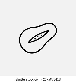 Papaya, Pawpaw, papaw, Fruit, food, fresh line icon, vector, illustration, logo template. Suitable for many purposes.