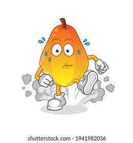 papaya running illustration. character vector