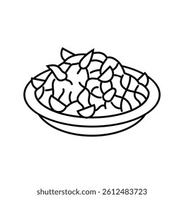 papaya salad thai cuisine line icon vector. papaya salad thai cuisine sign. isolated contour symbol black illustration