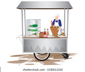 Papaya salad vendor vector design