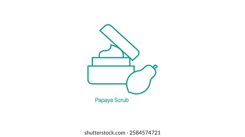 Papaya Scrub Tube Vector Icon, Exfoliating Skincare, Natural Beauty