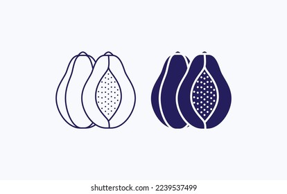 Papaya Slice Vektorgrafik-Symbol