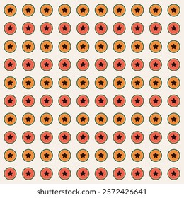 Papaya Star Fruit Geometric Pattern Modern Shapes Background
