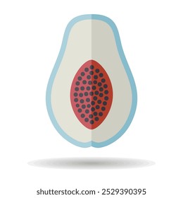 Papaya tropical fruit vector icon. Graph symbol for food and drinks web site, apps design, mobile apps and print media, logo, UI