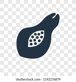 Papaya vector icon isolated on transparent background, Papaya transparency logo concept