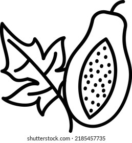 Papaya Vector Line Icon Design