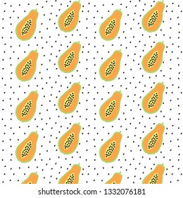 Papaya vector pattern on a white background