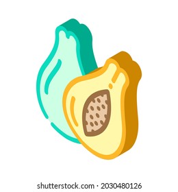 papayas fruit isometric icon vector. papayas fruit sign. isolated symbol illustration