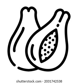 papayas fruit line icon vector. papayas fruit sign. isolated contour symbol black illustration