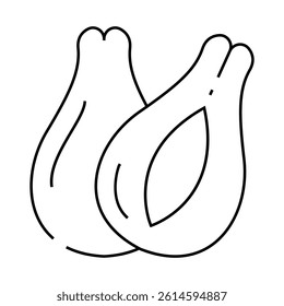 papayas fruit line icon vector. papayas fruit sign. isolated contour symbol black illustration