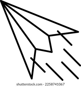 Pape Plane, icono del vector de línea sobre fondo transparente. Esquema Plano de cinta, icono de vector de línea