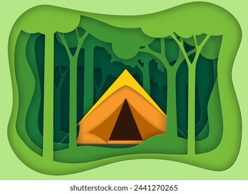 Pape summer landsape. Background for summer camp, nature tourism, camping design concept.