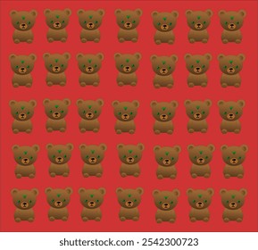 papel de parede vermelho com ursinho marrom