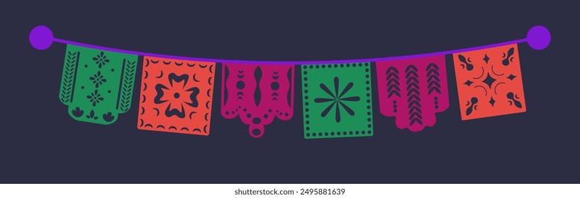 Papel Picado Banner Design vector