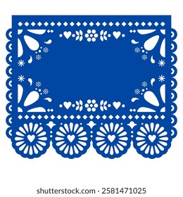 Papel Picado template vector design with empty space for text - greeting card
