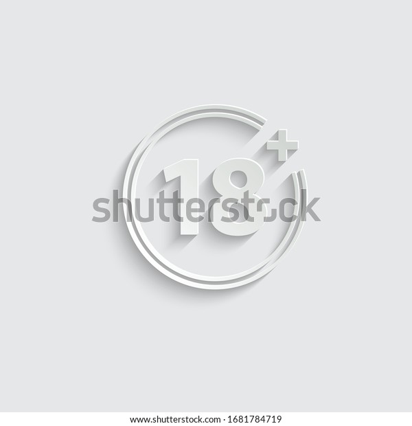 Paper 18 Plus Icon Black Vector Stock Vector Royalty Free