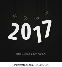 paper 2017 digits on black background