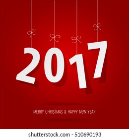 paper 2017 digits on red background