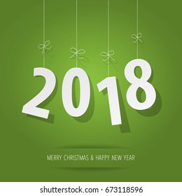 paper 2018 digits on green background