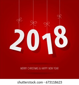 paper 2018 digits on red background