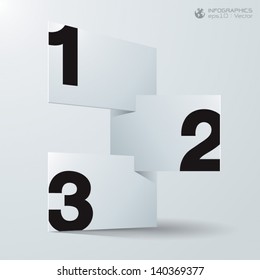 Paper 3D background Infographics.