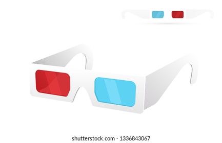 Paper 3d glasses art object. Vector illustration