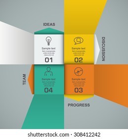 paper 3d lines intersect business chart data for presentations