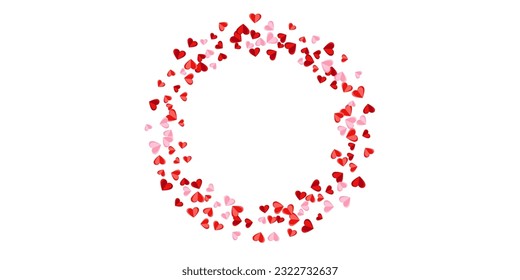 Diseño de fondo volador de formas 3D de corazón rosado en papel. Decoración de San Valentín. Fondo de la tarjeta de felicitación. Ilustración de la familia del corazón.