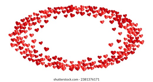 Paper 3D pink heart shapes romantic vector background. Women's Day decor. Postcard backdrop. Colorful heart marriage symbols scatter.