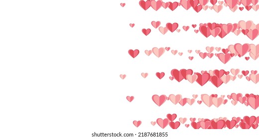 Paper 3D red heart shapes beautiful vector background. Holiday celebration decor. Banner backdrop. Falling heart marriage signs illustration.