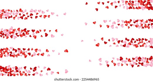 Paper 3D rosy heart shapes flying vector background. Wedding decorative elements. Poster backdrop. Cute heart relationship signs illustration.