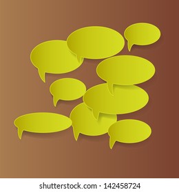 Paper 3D Speech And Thought Bubbles Set - Isolated On Background - Vector Illustration, Graphic Design, Editable For Your Design. Eps 10