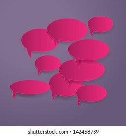 Paper 3D Speech And Thought Bubbles Set - Isolated On Background - Vector Illustration, Graphic Design, Editable For Your Design. Eps 10
